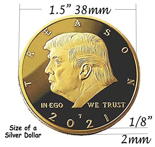 24kt Gold Plated 'Not My President' Coin with Display Stand – Anti-Trump Gag Gift