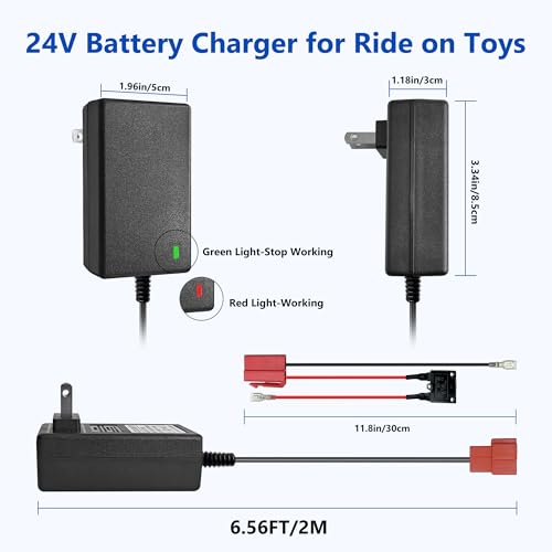 24V Battery Charger and Wire Harness for Huffy Torex UTV 4X4 & 24V Ride-On Toys