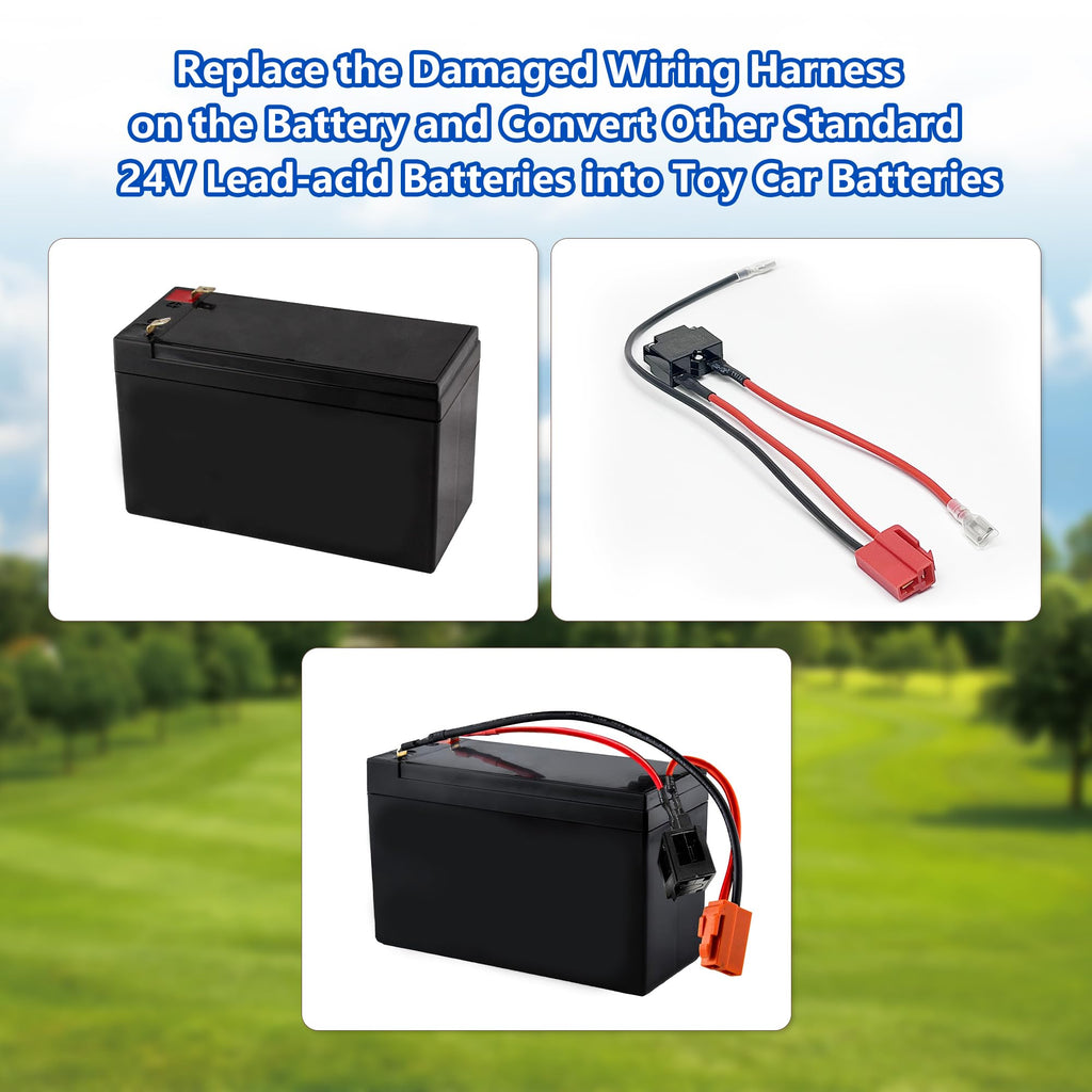 24V Battery Charger and Wire Harness for Huffy Torex UTV 4X4 & 24V Ride-On Toys