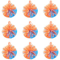 2.5 Inch Mini Rubber String Ball Assorted Bulk 9-Pack - Sensory Fidget Toy, Stress Ball, Bouncy Ball for Kids and Adults