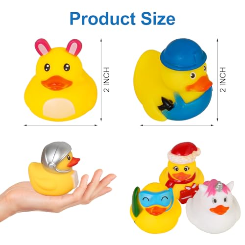 25-Pack Assorted Rubber Ducks – Cute, Soft & Safe Bath Toy Duckies for Kids, Jeep Ducking, Party Favors