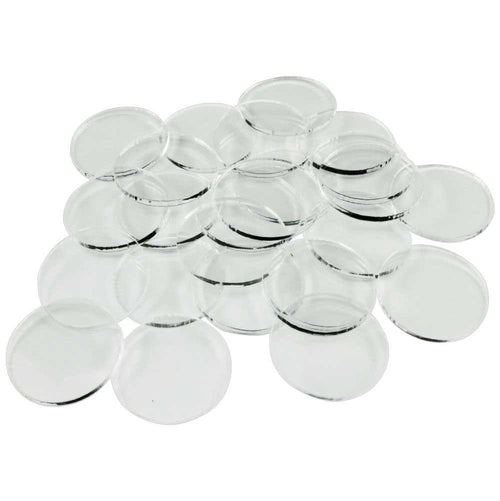 25 Pack LITKO 25mm Clear Round Miniature Bases – 1.5mm Ultra-Thin Acrylic for Wargaming & RPGs