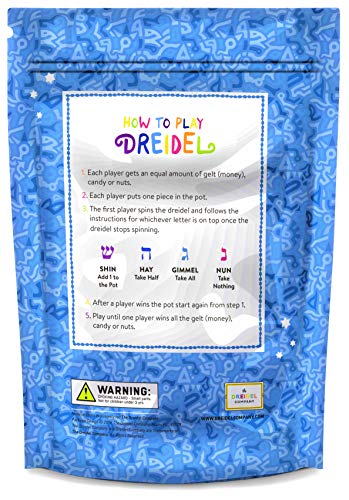 25-Pack Natural Wood Dreidels with English Transliteration and Instructions