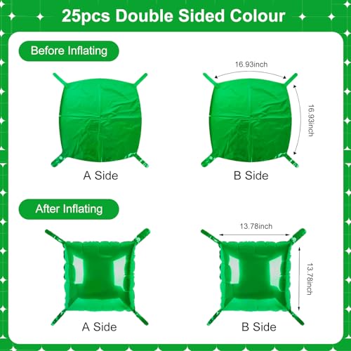 25 Pack Shamrock Green Square Foil Balloons – Metallic Party Decor for St. Patrick's Day, Graduation & More
