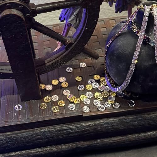 25 Pcs Miniature Gold Coins – 1:6 Scale Metal Alloy for Dollhouse, Pirate Treasure, St. Patrick's Day