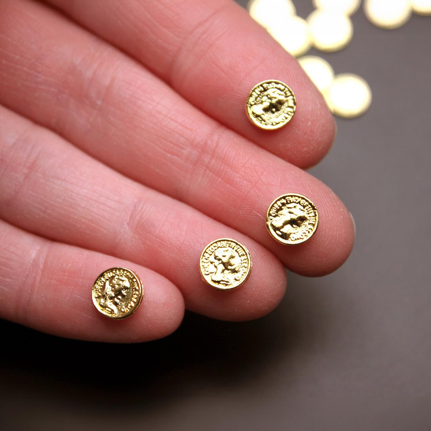 25 Pcs Miniature Gold Coins – 1:6 Scale Metal Alloy for Dollhouse, Pirate Treasure, St. Patrick's Day