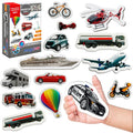 25 Transport Fridge Magnets for Toddlers - Educational Magnetic Vehicles for Kids
