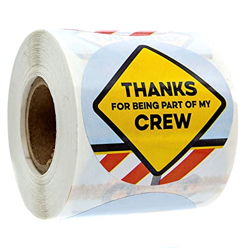 250 Construction Birthday Stickers – 2 Inch Round, 8 Truck Designs, Permanent Adhesive