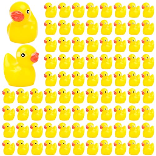 250 Mini Resin Ducks – Tiny Plastic Duck Charms for Dollhouse, Garden, Hide & Seek