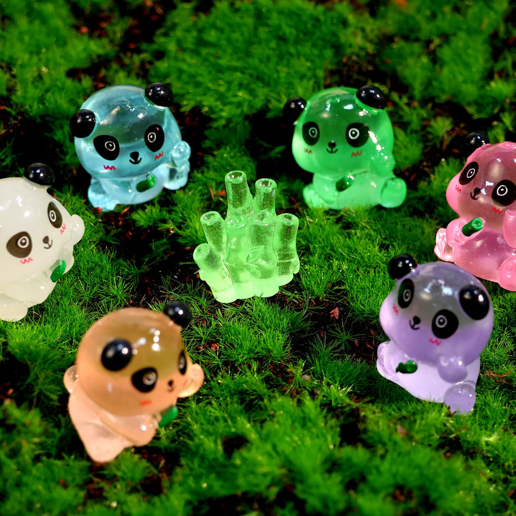 250-Piece Glow-in-the-Dark Mini Resin Animal Set – Ducks, Panda, Frog, Flamingos, and More for Fairy Garden & Dollhouse Decor