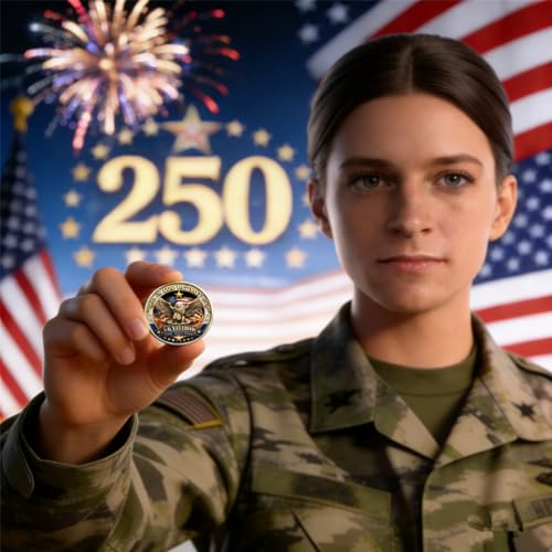 250 Years of Freedom Commemorative Coin – High Relief 3D Veteran Tribute Challenge Coin (1 Piece)