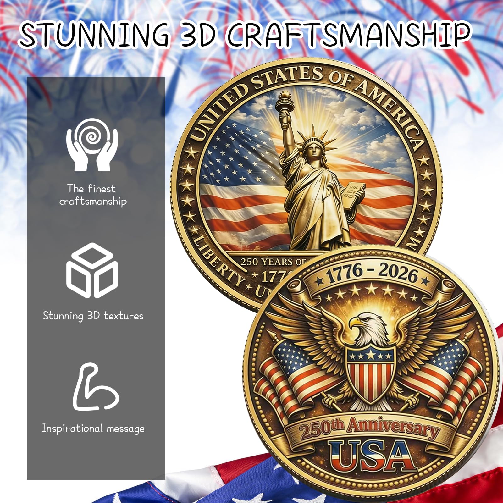 250th Anniversary USA Challenge Token – 2026 Commemorative Coin for Collectors