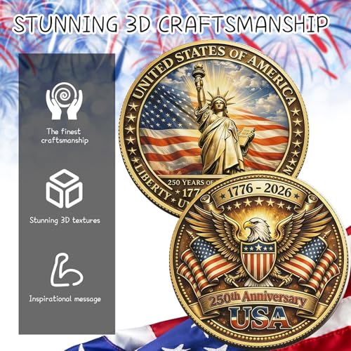 250th Anniversary USA Commemorative Challenge Token – 2026 Limited Edition Collectible Coin by JINLUMAKE