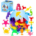 27-Piece Suction Cup Bath Toys – Sensory Silicone Shapes & Sea Animals for Kids Ages 3-8