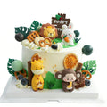 27pcs Safari Animal Cake Topper Set – Tiaforza Reusable Silicone Jungle Decorations for Wild One Birthday, Baby Shower, and Zoo Parties