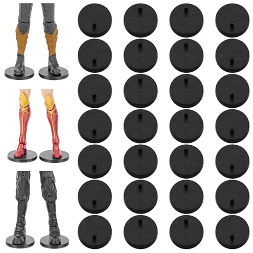 28-Pack Black Action Figure Stands - 1.3-Inch Round Bases for 6-Inch Figures (FIGURESLAB)