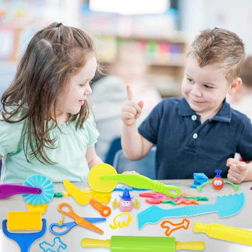28-Piece Dough Tool Set for Kids – Includes Cutters, Roller, Rolling Pins, Safety Scissors & Plastic Knife