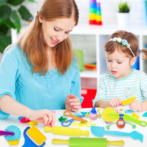 28-Piece Dough Tool Set for Kids – Includes Cutters, Roller, Rolling Pins, Safety Scissors & Plastic Knife