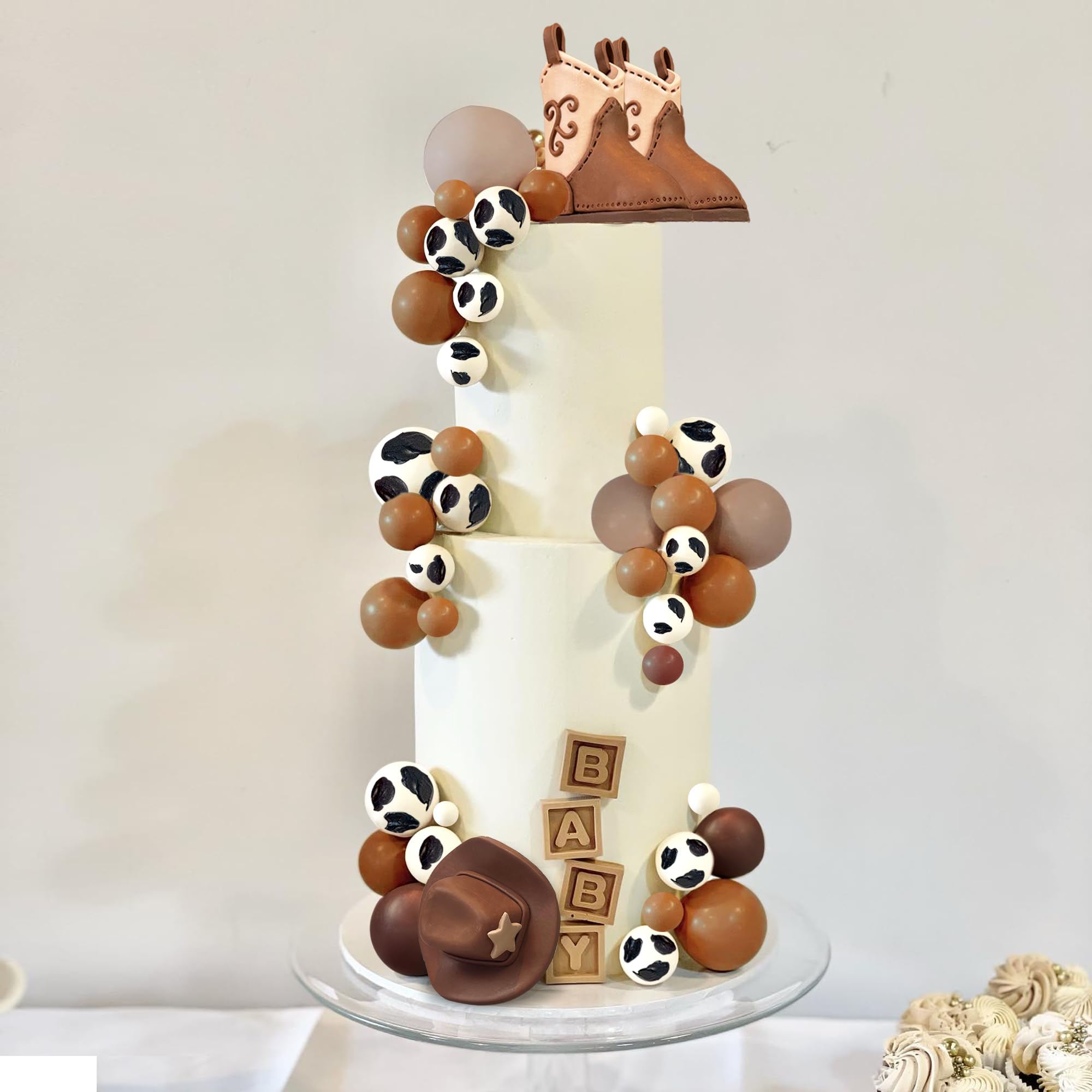 28PCS Cowboy Cake Toppers Set - KEEPARTY Hat & Boot Decorations for Western Birthday Party