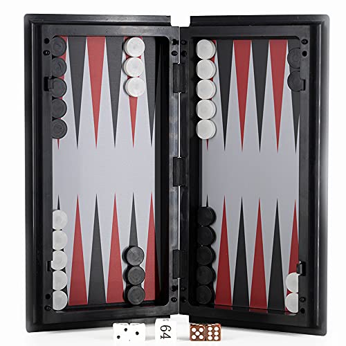 3-in-1 Magnetic Chess Set Travel Board Game – Checkers & Backgammon, Folding 10" Board