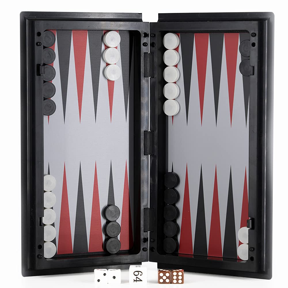 3-in-1 Magnetic Chess Set Travel Board Game – Checkers & Backgammon, Folding 10" Board