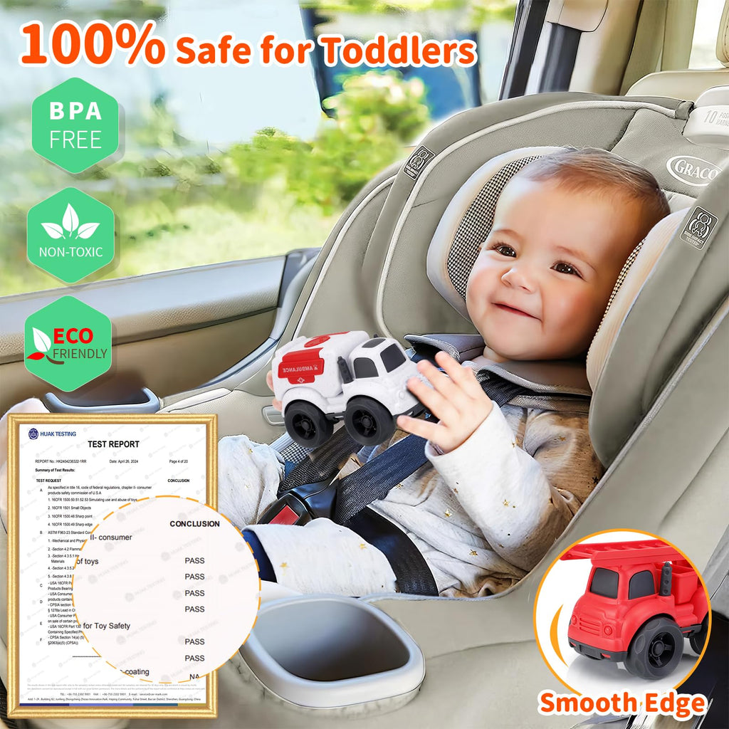 3-in-1 Rescue Toy Cars for Toddlers Ages 2-4: Police Car, Fire Truck & Ambulance – BPA-Free, Safe for Outdoor Play