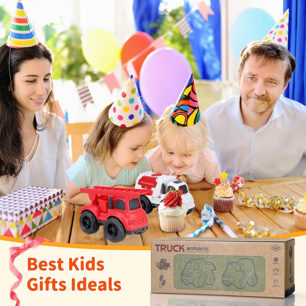 3-in-1 Rescue Toy Cars for Toddlers Ages 2-4: Police Car, Fire Truck & Ambulance – BPA-Free, Safe for Outdoor Play
