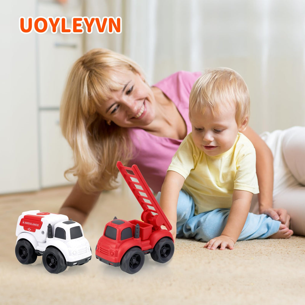 3-in-1 Rescue Toy Cars for Toddlers Ages 2-4: Police Car, Fire Truck & Ambulance – BPA-Free, Safe for Outdoor Play