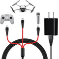3-in-1 USB-C Fast Charging Cable with 18W Wall Adapter for DJI Drones (Neo, Mini, Air, Mavic) - 4ft Braided