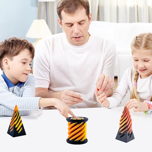 3-Pack Impossible Cone Fidget Toy Set – Spiral Cone & Impossible Pyramid for Stress Relief – PLA 3D Printed