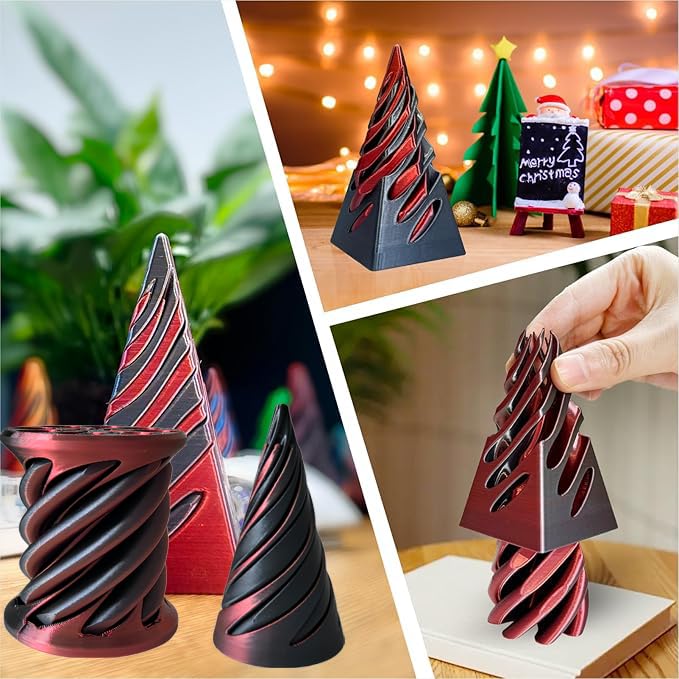 3-Pack Impossible Cone Fidget Toys (Cone, Pyramid, Spiral) – 3D Printed PLA, Stress Relief Gift