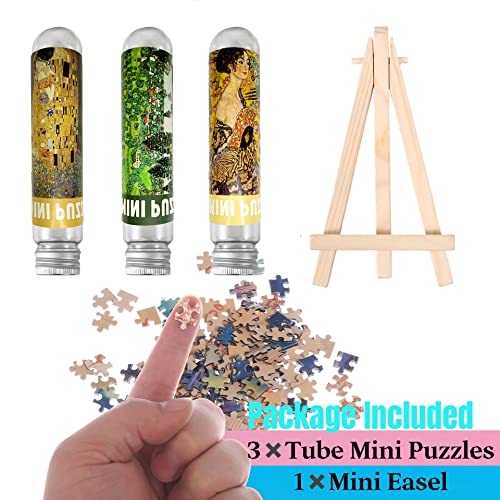 3-Pack Mini Jigsaw Puzzles for Adults – 150 Piece Small Puzzles (6 x 4 Inches) with Easel by BJscoe