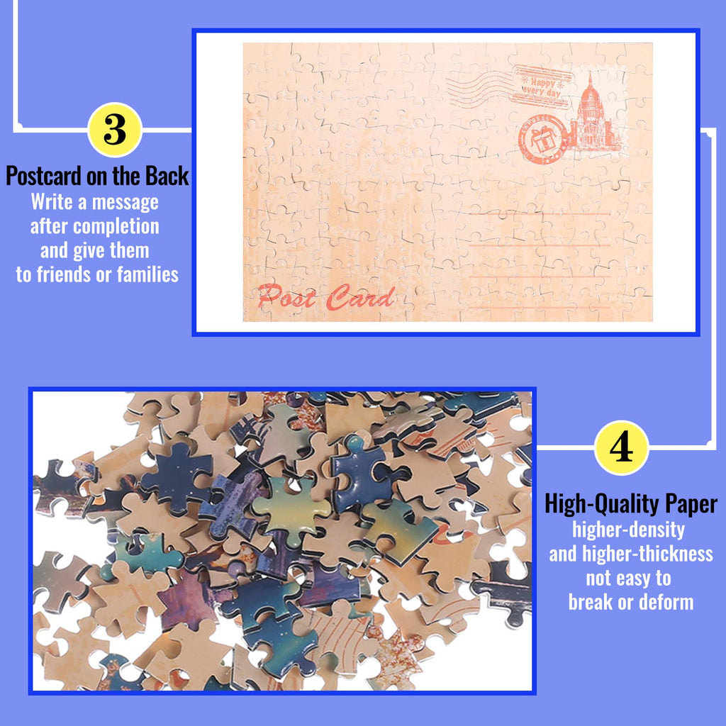 3-Pack Mini Jigsaw Puzzles for Adults – 150 Piece Small Puzzles (6 x 4 Inches) with Easel by BJscoe
