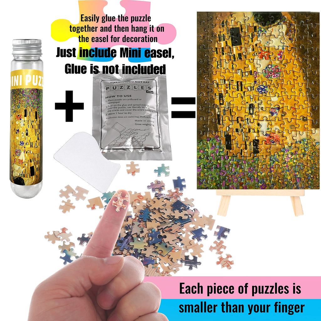 3-Pack Mini Jigsaw Puzzles for Adults – 150 Piece Small Puzzles (6 x 4 Inches) with Easel by BJscoe
