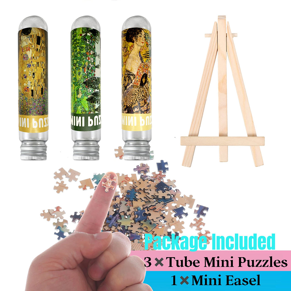 3-Pack Mini Jigsaw Puzzles for Adults – 150 Piece Small Puzzles (6 x 4 Inches) with Easel by BJscoe