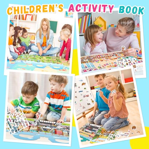 3-Pack Reusable Silicone Sticker Books for Toddlers 3-6 – Animal, Car & Party Themes – 130+ Stickers – Travel Activity Toy