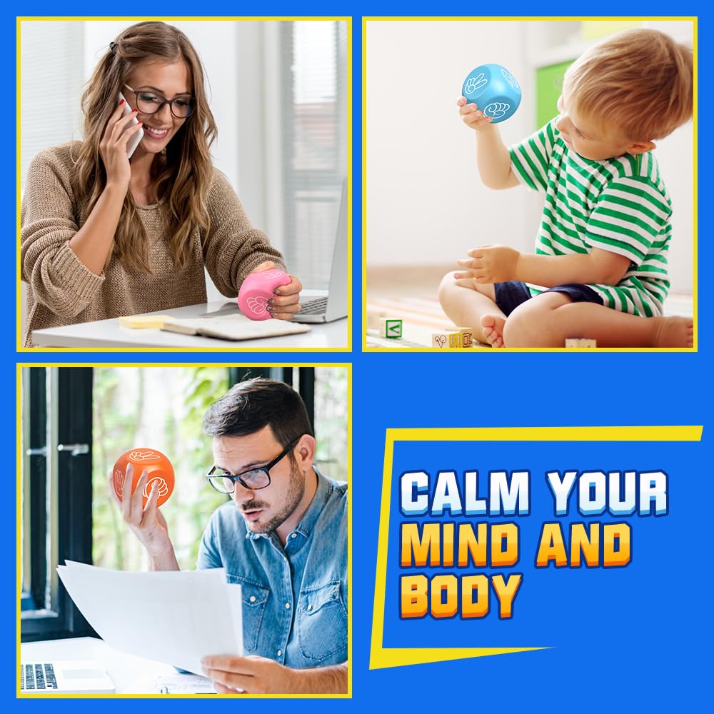 3-Pack Soft Foam Dice – Quiet Squeeze Toy for Stress Relief, Games, and Travel (2.1-Inch EVA Foam Cubes)