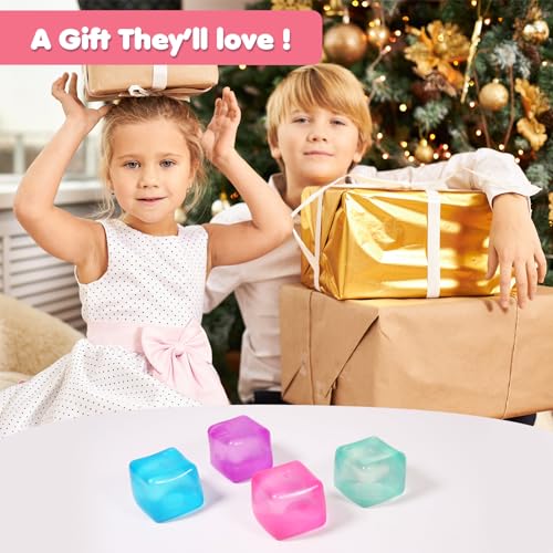 3-Pack Stress Cube Squishy Balls – Fidget Toy for Adults & Kids, Slow Rise Sensory Toy (Pink, Purple, Blue)