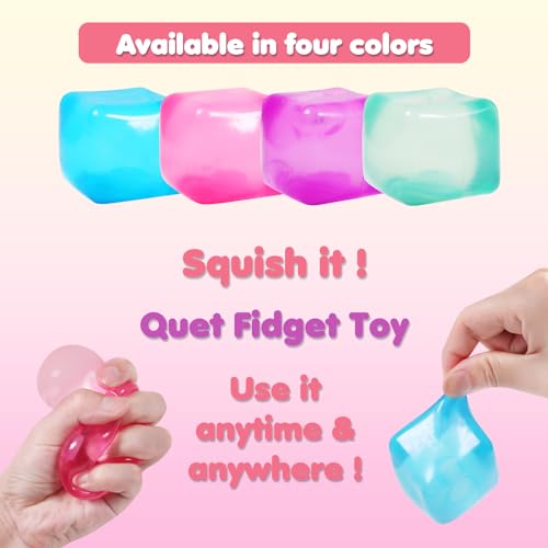 3-Pack Stress Cube Squishy Balls – Fidget Toy for Adults & Kids, Slow Rise Sensory Toy (Pink, Purple, Blue)