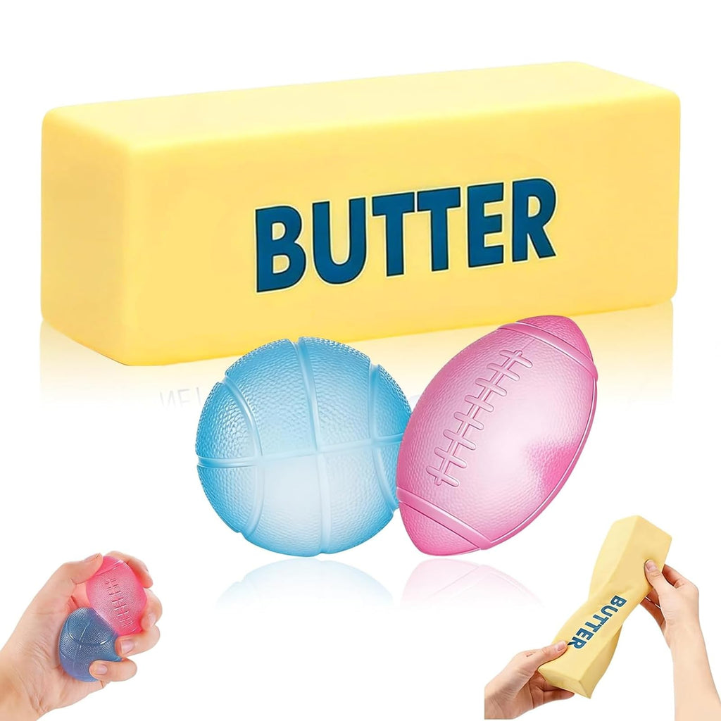 3-Piece Butter Squishy Toy Set - Slow Rising, Scented Stress Relief Fidget Toys for Kids and Adults