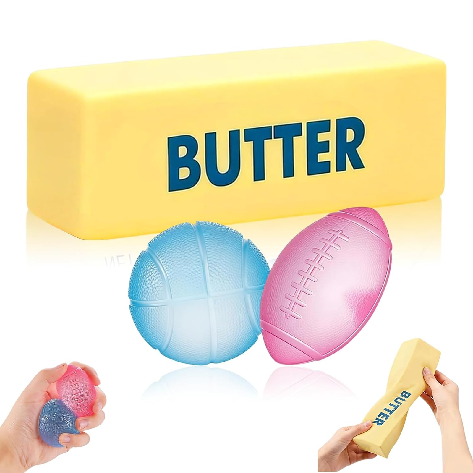 3-Piece Butter Squishy Toy Set - Slow Rising, Scented Stress Relief Fidget Toys for Kids and Adults