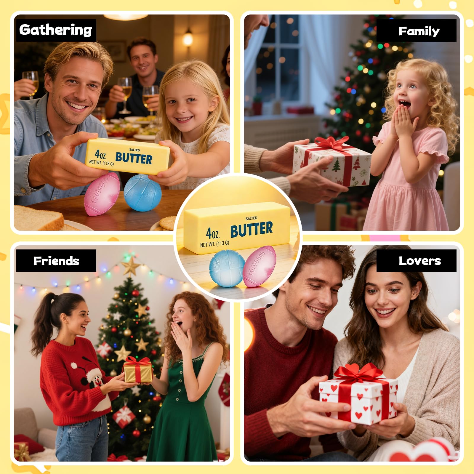 3-Piece Butter Squishy Toy Set - Slow Rising, Scented Stress Relief Fidget Toys for Kids and Adults
