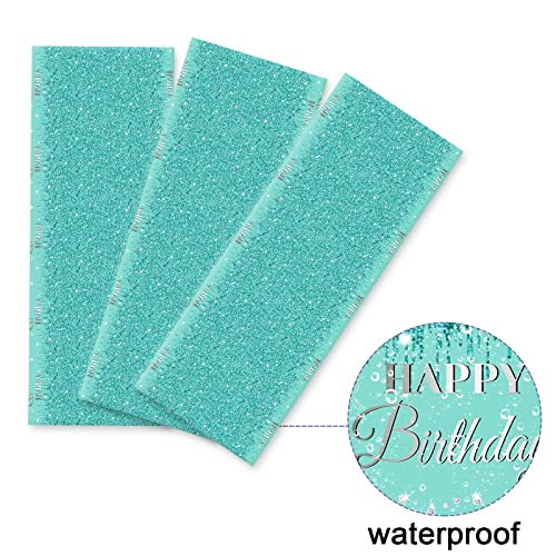 3 Teal & Silver Birthday Tablecloths – Plastic Disposable 54x108 Inches by ZOIIWA