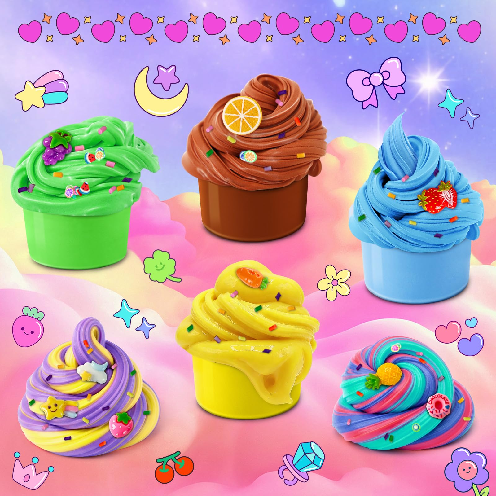 30-Pack Butter Slime Kit for Kids – DIY Scented Slime Toys, Non-Sticky & Stretchy, Party Favors & Gifts for Boys Girls Ages 6-12