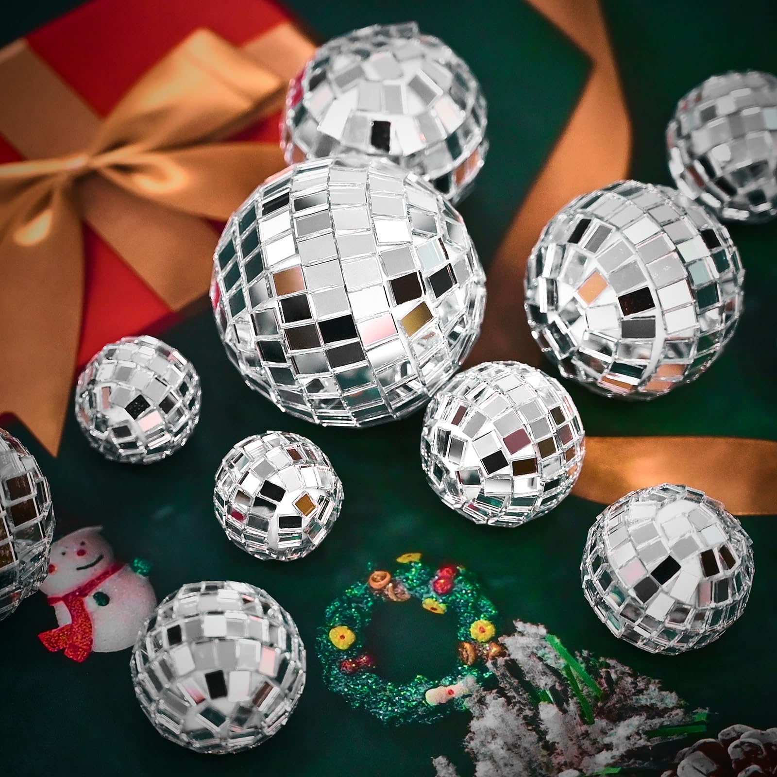 30 Pack Disco Ball Cake Toppers - Silver Mirror Balls for 70s Retro Theme Parties (4 Sizes)