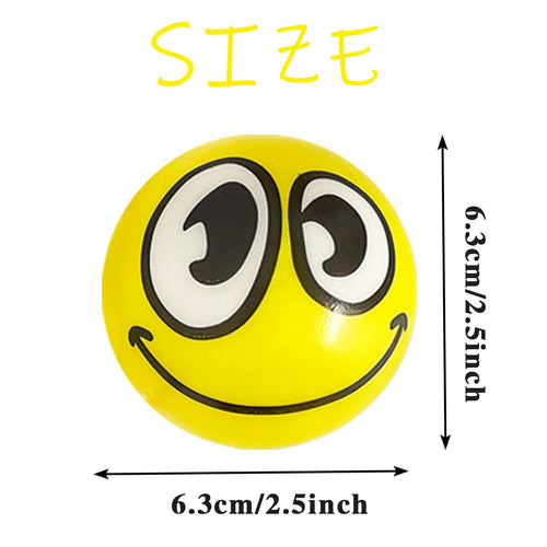 30 Pack Funny Face Stress Balls – 2.5 Inch Squeeze Balls for Stress Relief, Party Favors, and Gifts