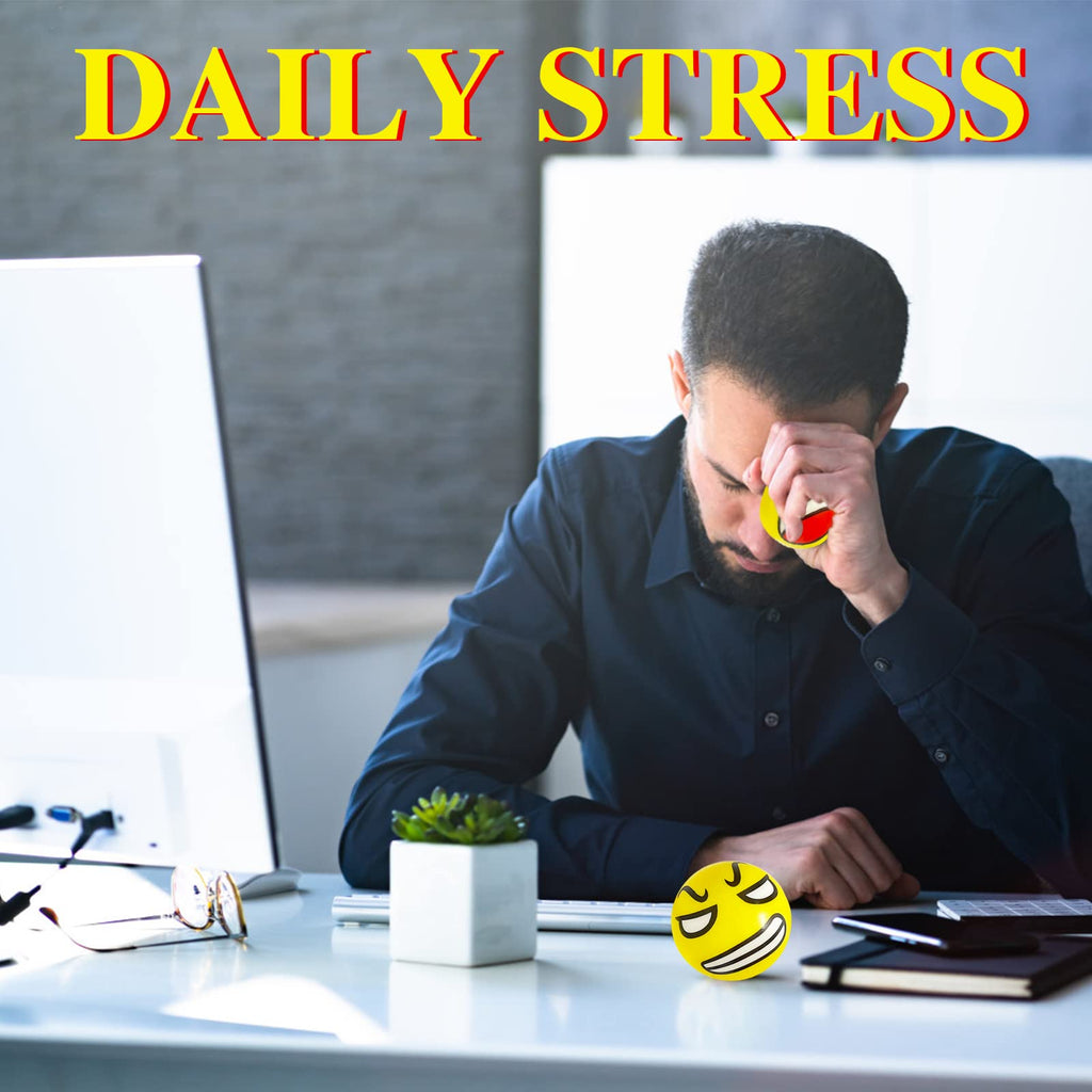 30 Pack Funny Face Stress Balls – 2.5 Inch Squeeze Balls for Stress Relief, Party Favors, and Gifts