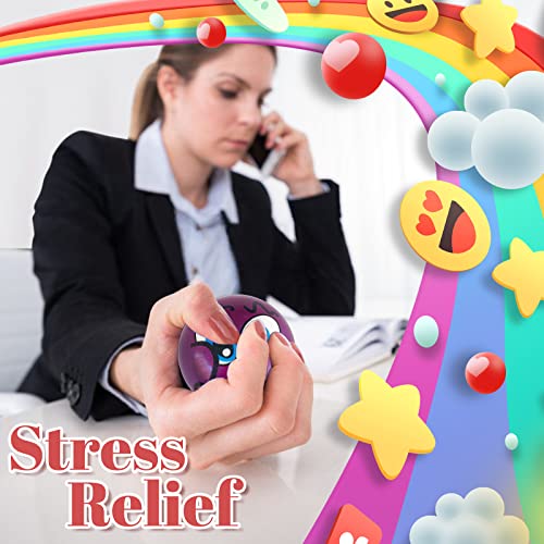 30 Pack Funny Face Stress Balls – 2.5 Inch Squeeze Balls with 16+ Emotion Expressions, Foam Stress Relief Toys for Hand Wrist Exercises, Party Favors & Goodie Bags