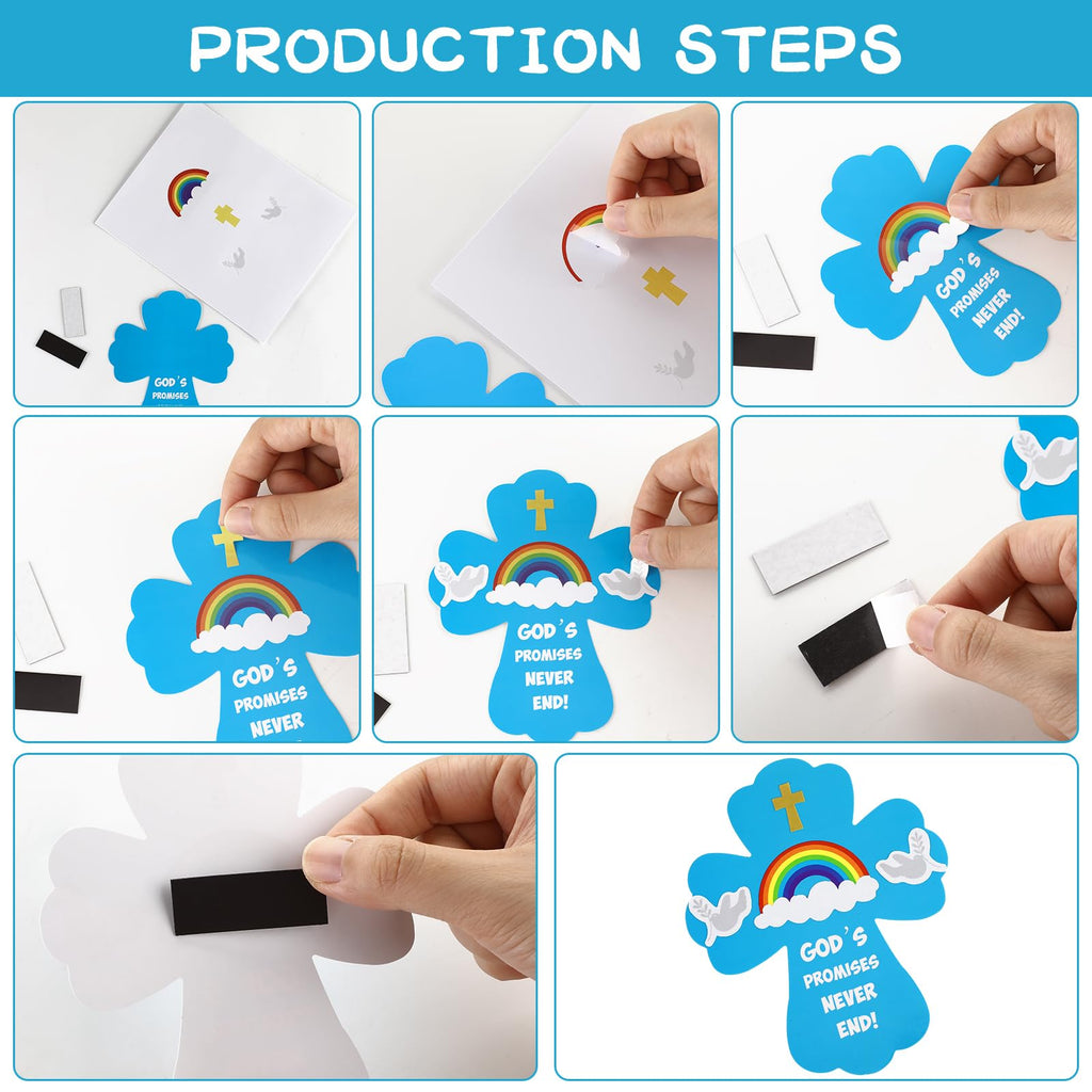 30 Pack God's Promises Magnetic Crafts by Yeaqee - DIY Bible Verse Sunday School Activities