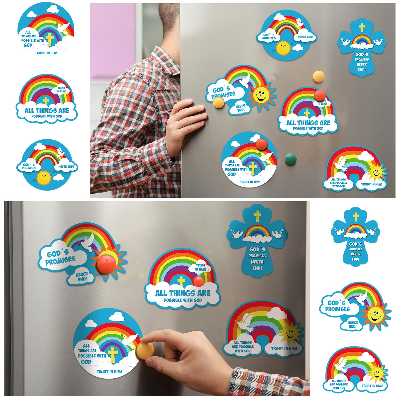 30 Pack God's Promises Magnetic Crafts by Yeaqee - DIY Bible Verse Sunday School Activities